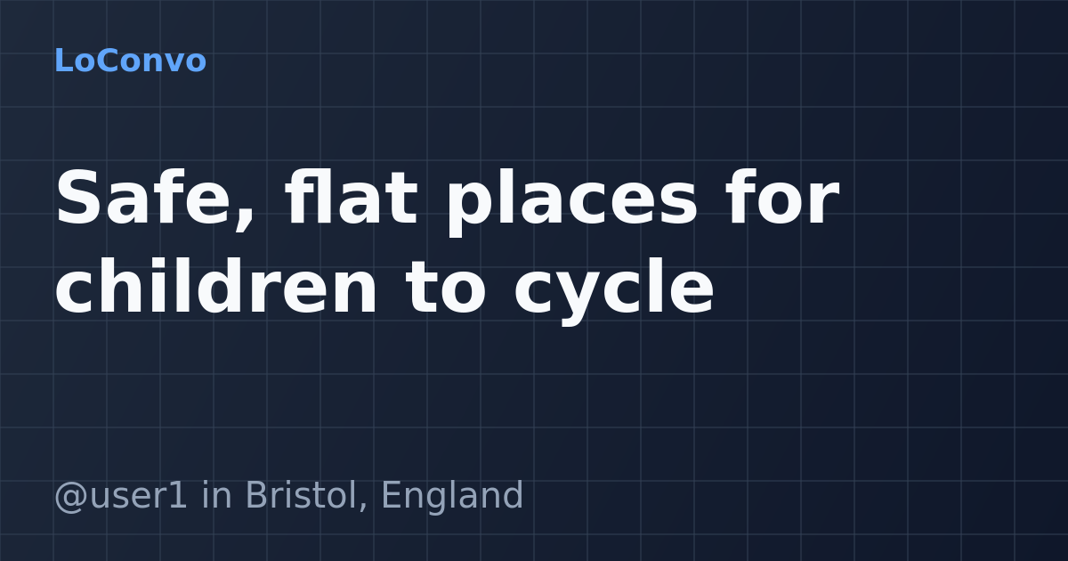 Map preview for Safe, flat places for children to cycle